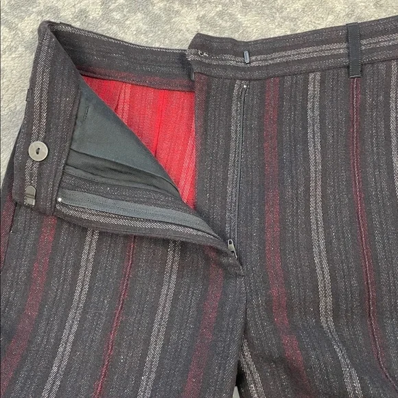 NWT Ann Demeulemeester Wool Linen Blend Trouser Pants Slim Stripe Sz 36
